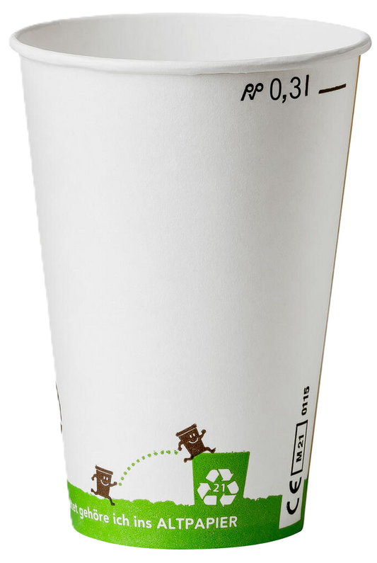 Papierbecher Plastikfrei 300ml